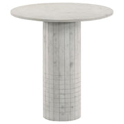 Astoria Round Genuine Marble Side End Table White - 709667