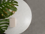 Astoria Round Genuine Marble Side End Table White - 709667