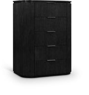 Astrid Solid Wood And Oak Veneer Chest in Black - 818Black-CH