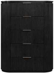 Astrid Solid Wood And Oak Veneer Chest in Black - 818Black-CH