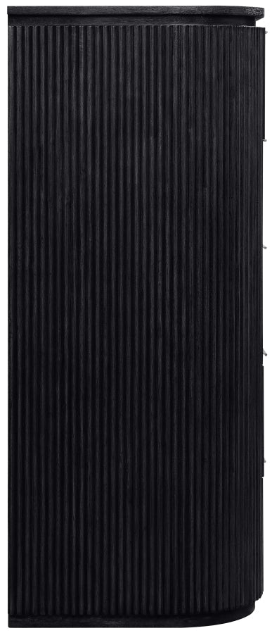 Astrid Solid Wood And Oak Veneer Chest in Black - 818Black-CH