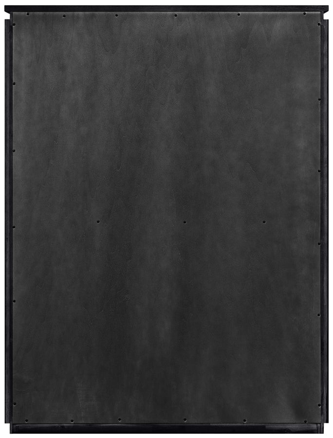 Astrid Solid Wood And Oak Veneer Chest in Black - 818Black-CH