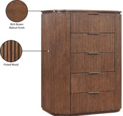 Astrid Solid Wood And Oak Veneer Chest in Brown - 818Brown-CH