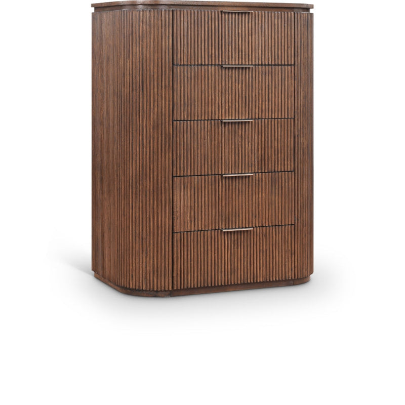 Astrid Solid Wood And Oak Veneer Chest in Brown - 818Brown-CH