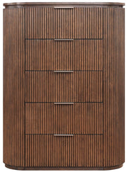 Astrid Solid Wood And Oak Veneer Chest in Brown - 818Brown-CH