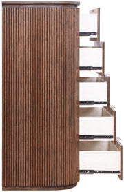 Astrid Solid Wood And Oak Veneer Chest in Brown - 818Brown-CH