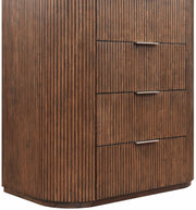 Astrid Solid Wood And Oak Veneer Chest in Brown - 818Brown-CH