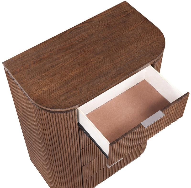 Astrid Solid Wood And Oak Veneer Chest in Brown - 818Brown-CH