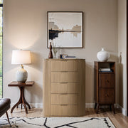 Astrid Solid Wood And Oak Veneer Chest in Natural - 818Oak-CH