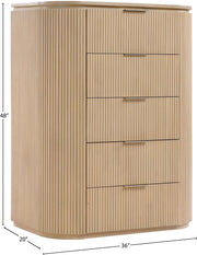 Astrid Solid Wood And Oak Veneer Chest in Natural - 818Oak-CH