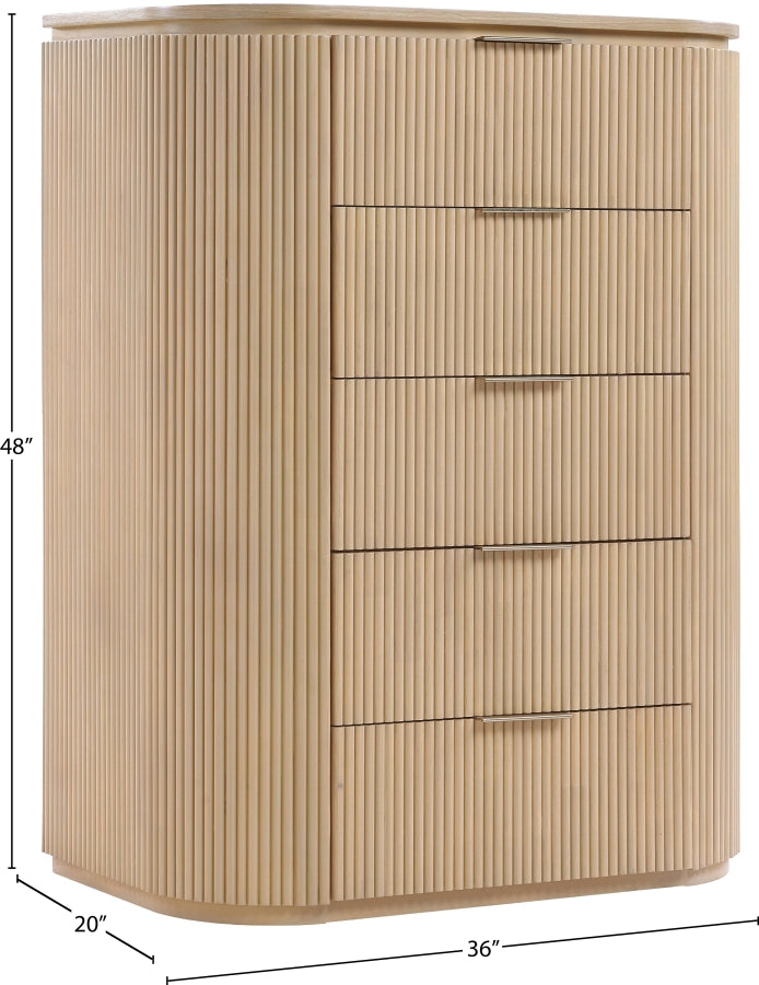 Astrid Solid Wood And Oak Veneer Chest in Natural - 818Oak-CH