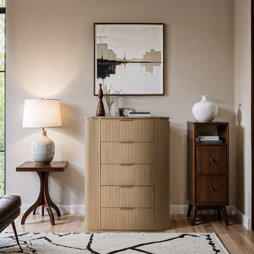 Astrid Solid Wood And Oak Veneer Chest in Natural - 818Oak-CH