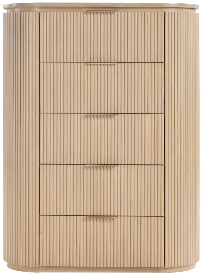 Astrid Solid Wood And Oak Veneer Chest in Natural - 818Oak-CH