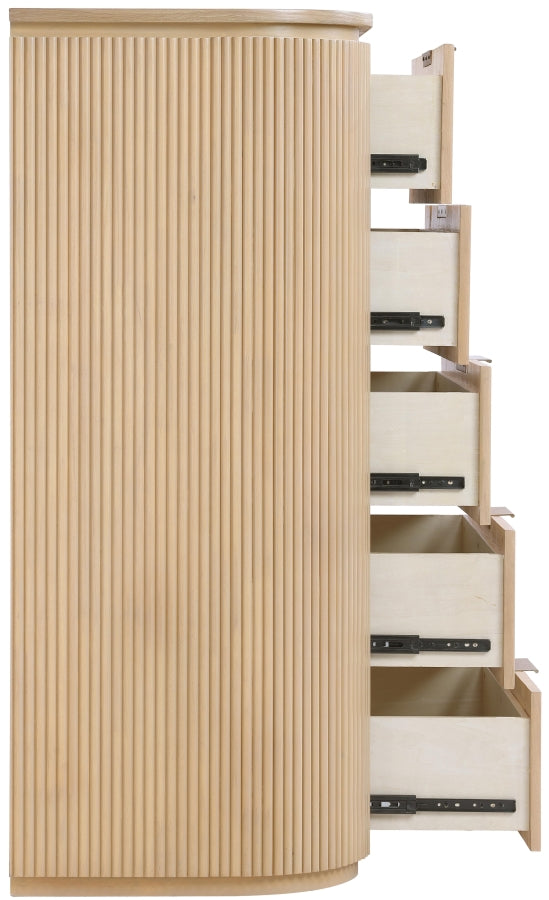 Astrid Solid Wood And Oak Veneer Chest in Natural - 818Oak-CH