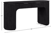 Astrid Solid Wood And Oak Veneer Desk in Black - 818Black-Desk