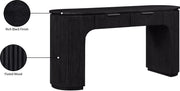Astrid Solid Wood And Oak Veneer Desk in Black - 818Black-Desk