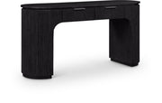 Astrid Solid Wood And Oak Veneer Desk in Black - 818Black-Desk
