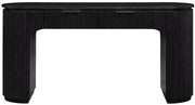 Astrid Solid Wood And Oak Veneer Desk in Black - 818Black-Desk