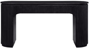 Astrid Solid Wood And Oak Veneer Desk in Black - 818Black-Desk