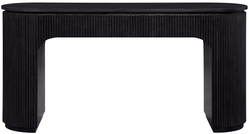 Astrid Solid Wood And Oak Veneer Desk in Black - 818Black-Desk