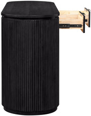 Astrid Solid Wood And Oak Veneer Desk in Black - 818Black-Desk