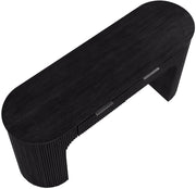 Astrid Solid Wood And Oak Veneer Desk in Black - 818Black-Desk