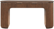 Astrid Solid Wood And Oak Veneer Desk in Brown - 818Brown-Desk