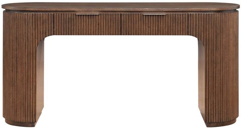 Astrid Solid Wood And Oak Veneer Desk in Brown - 818Brown-Desk