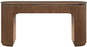 Astrid Solid Wood And Oak Veneer Desk in Brown - 818Brown-Desk