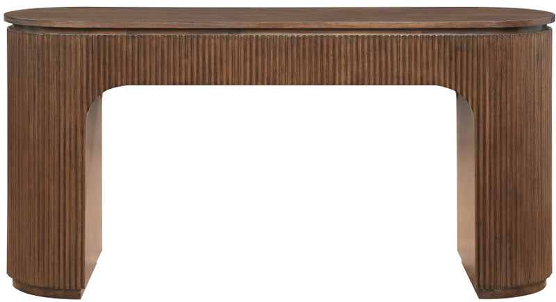 Astrid Solid Wood And Oak Veneer Desk in Brown - 818Brown-Desk