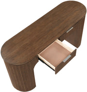 Astrid Solid Wood And Oak Veneer Desk in Brown - 818Brown-Desk