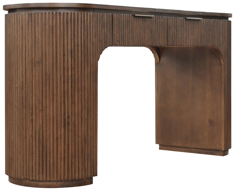 Astrid Solid Wood And Oak Veneer Desk in Brown - 818Brown-Desk