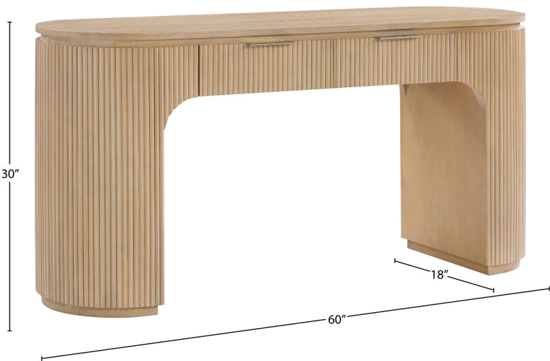 Astrid Solid Wood And Oak Veneer Desk in Natural - 818Oak-Desk