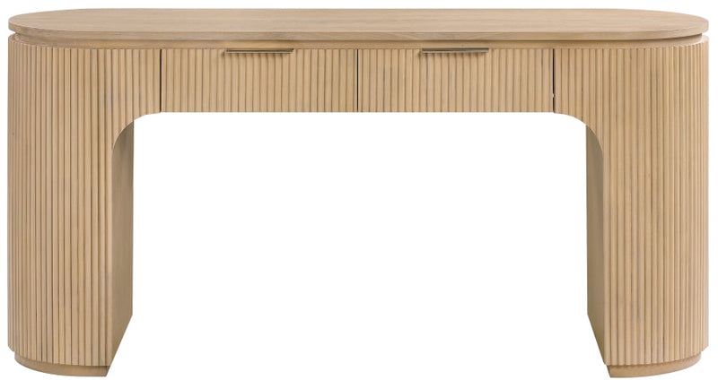 Astrid Solid Wood And Oak Veneer Desk in Natural - 818Oak-Desk