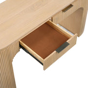 Astrid Solid Wood And Oak Veneer Desk in Natural - 818Oak-Desk