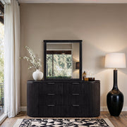 Astrid Solid Wood And Oak Veneer Dresser in Black - 818Black-D