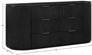 Astrid Solid Wood And Oak Veneer Dresser in Black - 818Black-D