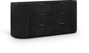 Astrid Solid Wood And Oak Veneer Dresser in Black - 818Black-D