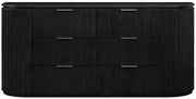 Astrid Solid Wood And Oak Veneer Dresser in Black - 818Black-D