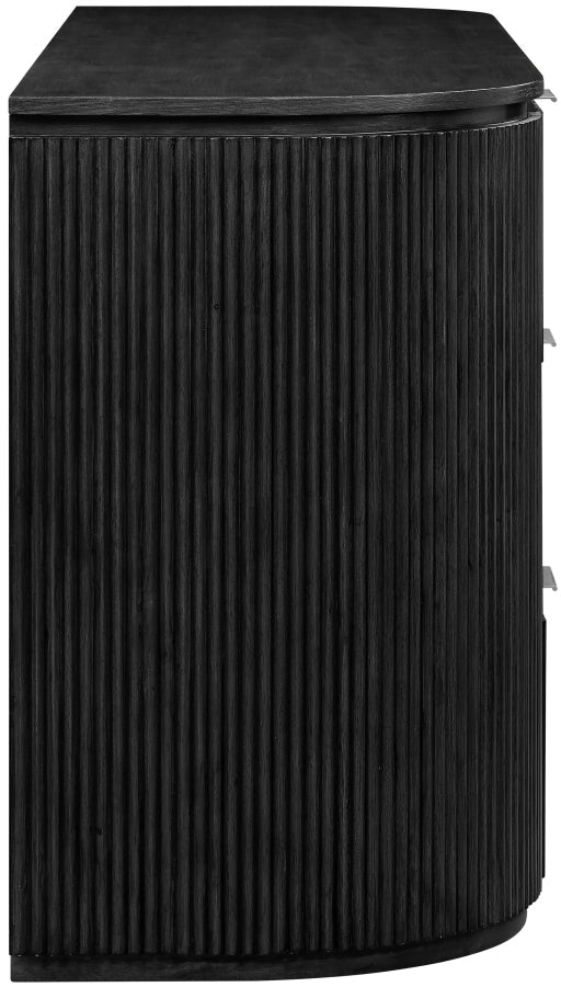 Astrid Solid Wood And Oak Veneer Dresser in Black - 818Black-D