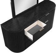 Astrid Solid Wood And Oak Veneer Dresser in Black - 818Black-D