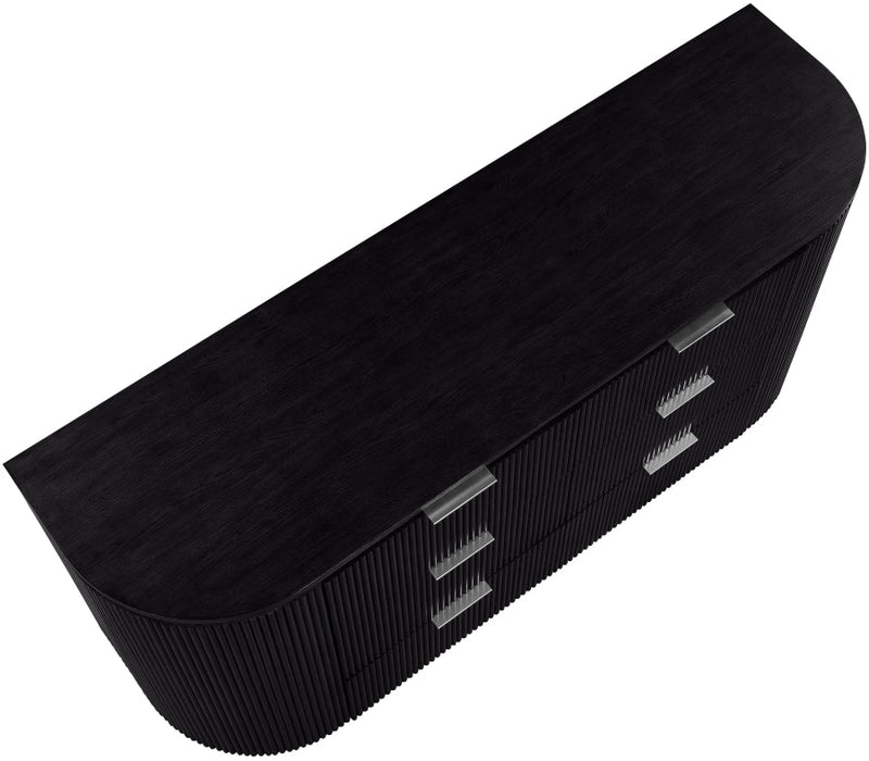 Astrid Solid Wood And Oak Veneer Dresser in Black - 818Black-D