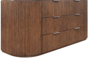 Astrid Solid Wood And Oak Veneer Dresser in Brown - 818Brown-D