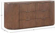 Astrid Solid Wood And Oak Veneer Dresser in Brown - 818Brown-D