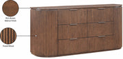 Astrid Solid Wood And Oak Veneer Dresser in Brown - 818Brown-D