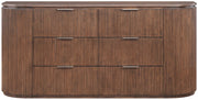 Astrid Solid Wood And Oak Veneer Dresser in Brown - 818Brown-D
