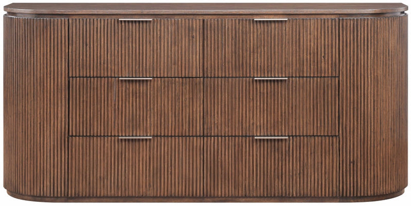 Astrid Solid Wood And Oak Veneer Dresser in Brown - 818Brown-D
