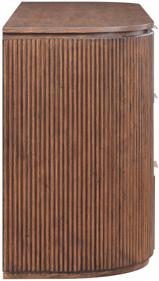 Astrid Solid Wood And Oak Veneer Dresser in Brown - 818Brown-D