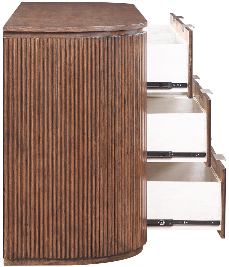 Astrid Solid Wood And Oak Veneer Dresser in Brown - 818Brown-D