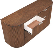 Astrid Solid Wood And Oak Veneer Dresser in Brown - 818Brown-D